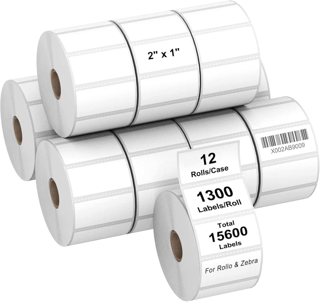 Etiqueta adhesiva de papel térmico directo ideal para almacén y cajas