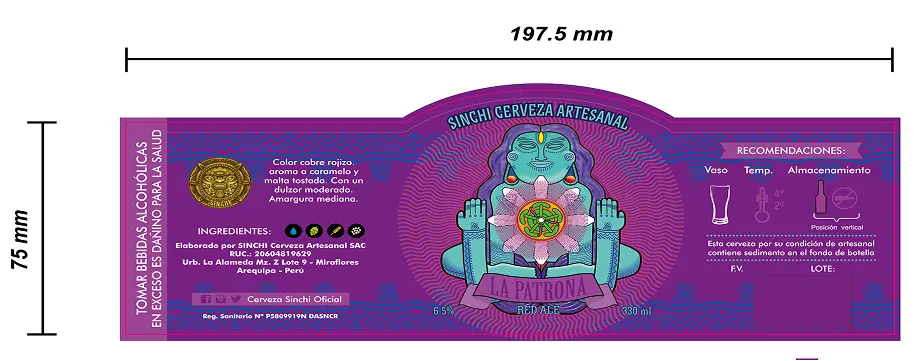 rotulado de la etiqueta adhesiva la patrona - etiqueta de cerveza artesanal