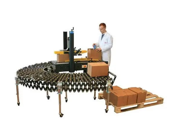 cerradora de cajas + faja transportadora